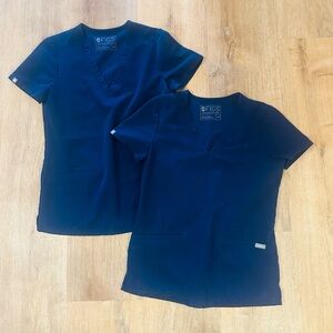 FIGS Navy Short Sleeve scrub Tops
